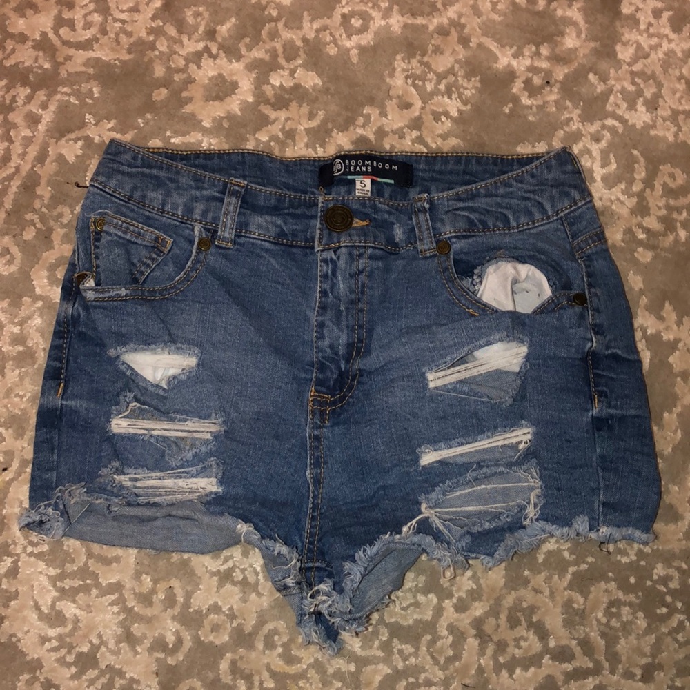 Ripped Jean Shorts Hi Rise